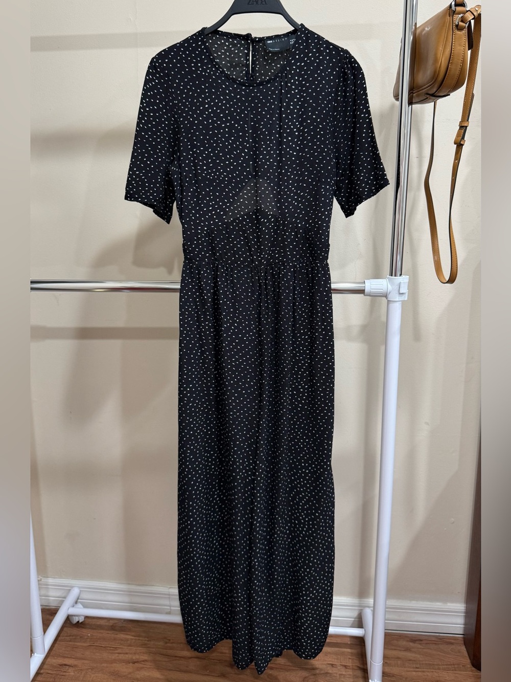 ASOS DESIGN Black & White Printed Wide Leg Jumpsuit Size US 4